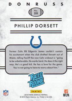 2015 Donruss - Stat Line Career Green #211 Phillip Dorsett Back