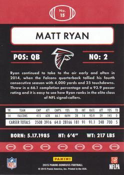 2015 Donruss - Stat Line Season #15 Matt Ryan Back