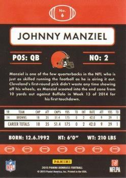 2015 Donruss - Stat Line Years #6 Johnny Manziel Back