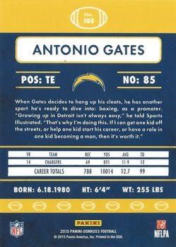 2015 Donruss - Stat Line Years #105 Antonio Gates Back
