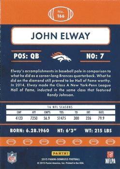 2015 Donruss - Stat Line Years #166 John Elway Back