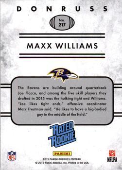 2015 Donruss - Press Proof Gold #217 Maxx Williams Back