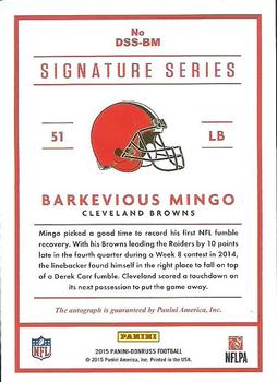 2015 Donruss - Signature Series #DSS-BM Barkevious Mingo Back