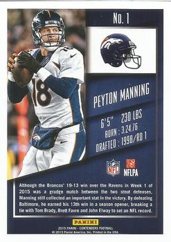 2015 Panini Contenders #1 Peyton Manning Back