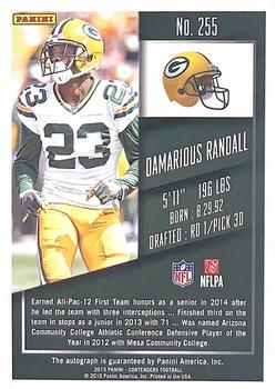 2015 Panini Contenders #255 Damarious Randall Back
