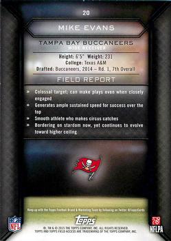 2015 Topps Field Access #20 Mike Evans Back