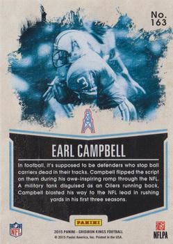 2015 Panini Gridiron Kings - Red Framed #163 Earl Campbell Back