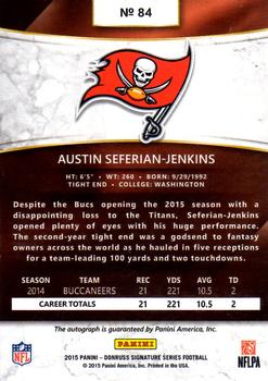 2015 Donruss Signature Series #84 Austin Seferian-Jenkins Back