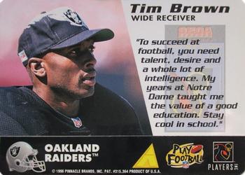 1996 Sega Sports NFL Players Party Super Bowl #NNO Tim Brown Back