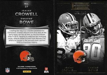 2015 Panini Playbook - Gold #27 Dwayne Bowe / Isaiah Crowell Front