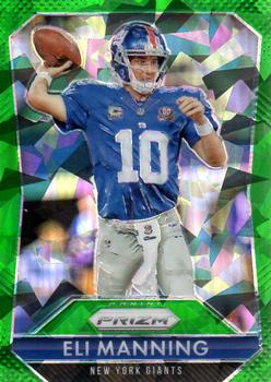 2015 Panini Prizm - Green Crystals Prizm (Cracked Ice) #10 Eli Manning Front