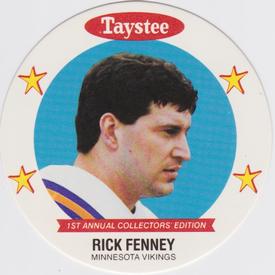 1989 Taystee Minnesota Vikings Discs #10 Rick Fenney Front