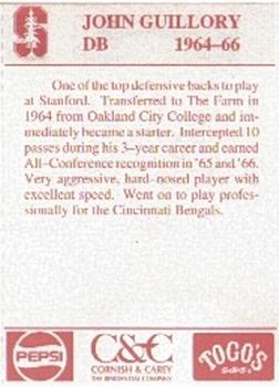 1991 Stanford Cardinal All-Century #NNO John Guillory Back