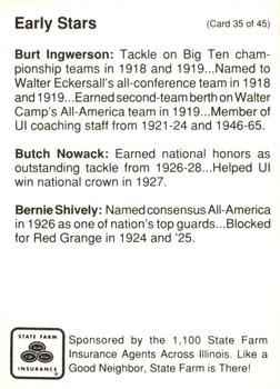 1990 State Farm Insurance Illinois Fighting Illini Centennial #35 Burt Ingwersen / Butch Nowack / Bernie Shively Back