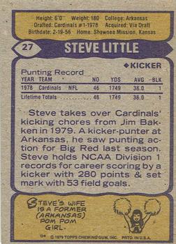 1979 Topps - Cream Colored Back #27 Steve Little Back