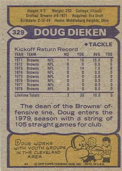 1979 Topps - Cream Colored Back #329 Doug Dieken Back