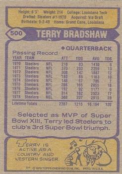 1979 Topps - Cream Colored Back #500 Terry Bradshaw Back