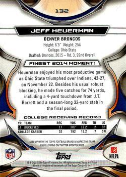 2015 Finest - Black Refractor #132 Jeff Heuerman Back