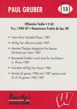 1992 Wisconsin Badgers Program Cards #13 Paul Gruber Back