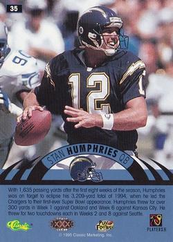 1996 Classic NFL Experience - Super Bowl Gold #35 Stan Humphries Back