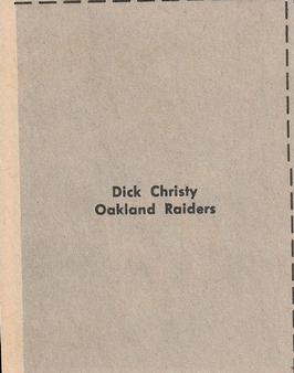 1961 Fleer Wallet Pictures #NNO Dick Christy Back