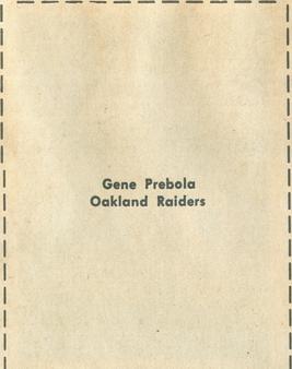 1961 Fleer Wallet Pictures #NNO Gene Prebola Back