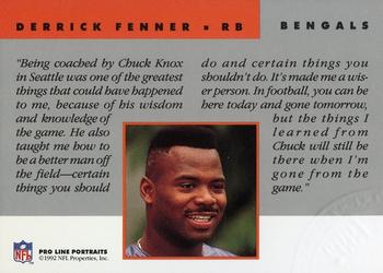 1992 Pro Line Portraits - National Convention #NNO Derrick Fenner Back