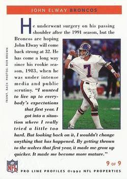 1992 Pro Line Profiles - 1992 National Convention #NNO John Elway Back