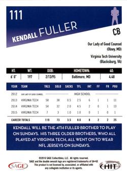 2016 SAGE HIT #111 Kendall Fuller Back