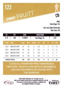 2016 SAGE HIT #123 Jimmy Pruitt Back