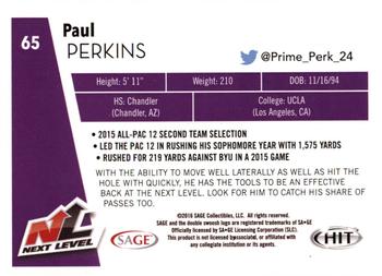 2016 SAGE HIT #65 Paul Perkins Back