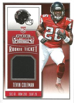 2015 Panini Contenders - Rookie Ticket Swatches Team Helmets #RTS-TC Tevin Coleman Front