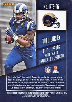 2015 Panini Contenders - Rookie Ticket Swatches Team Helmets #RTS-TG Todd Gurley Back