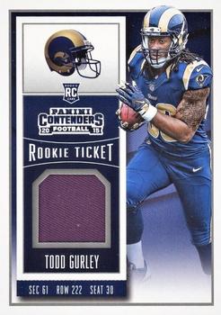 2015 Panini Contenders - Rookie Ticket Swatches Team Helmets #RTS-TG Todd Gurley Front