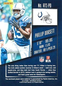 2015 Panini Contenders - Rookie Ticket Swatches Team Helmets #RTS-PD Phillip Dorsett Back