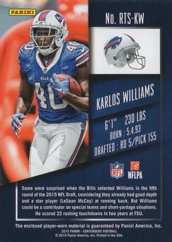 2015 Panini Contenders - Rookie Ticket Swatches Team Helmets #RTS-KW Karlos Williams Back