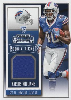 2015 Panini Contenders - Rookie Ticket Swatches Team Helmets #RTS-KW Karlos Williams Front