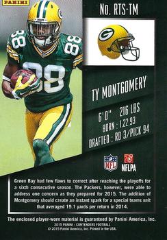 2015 Panini Contenders - Rookie Ticket Swatches Team Helmets #RTS-TM Ty Montgomery Back