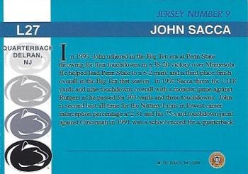 2007 TK Legacy Penn State Nittany Lions #L27 John Sacca Back