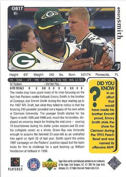 1998 Upper Deck ShopKo Green Bay Packers I #GB17 Emory Smith Back