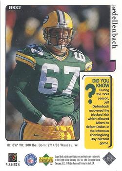 1998 Upper Deck ShopKo Green Bay Packers I #GB32 Jeff Dellenbach Back