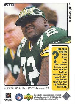 1998 Upper Deck ShopKo Green Bay Packers I #GB35 Earl Dotson Back