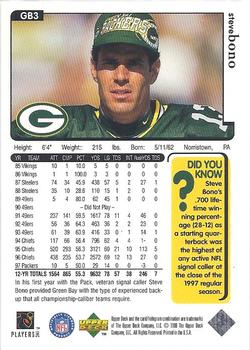 1998 Upper Deck ShopKo Green Bay Packers I - Title Defense #GB3 Steve Bono Back