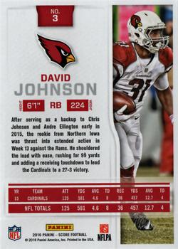 2016 Score #3 David Johnson Back