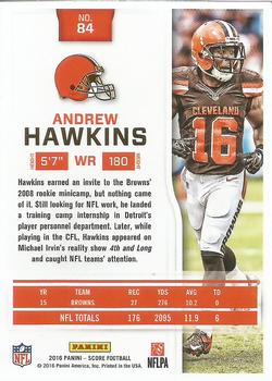 2016 Score #84 Andrew Hawkins Back