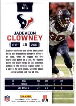 2016 Score #136 Jadeveon Clowney Back