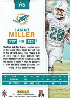 2016 Score #170 Lamar Miller Back