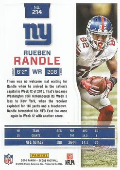 2016 Score #214 Rueben Randle Back