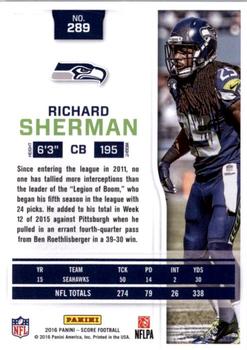 2016 Score #289 Richard Sherman Back