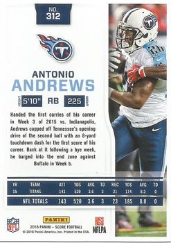 2016 Score #312 Antonio Andrews Back